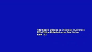 Trial Ebook  Options as a Strategic Investment: Fifth Edition Unlimited acces Best Sellers Rank : #2