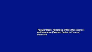 Popular Book  Principles of Risk Management and Insurance (Pearson Series in Finance) Unlimited