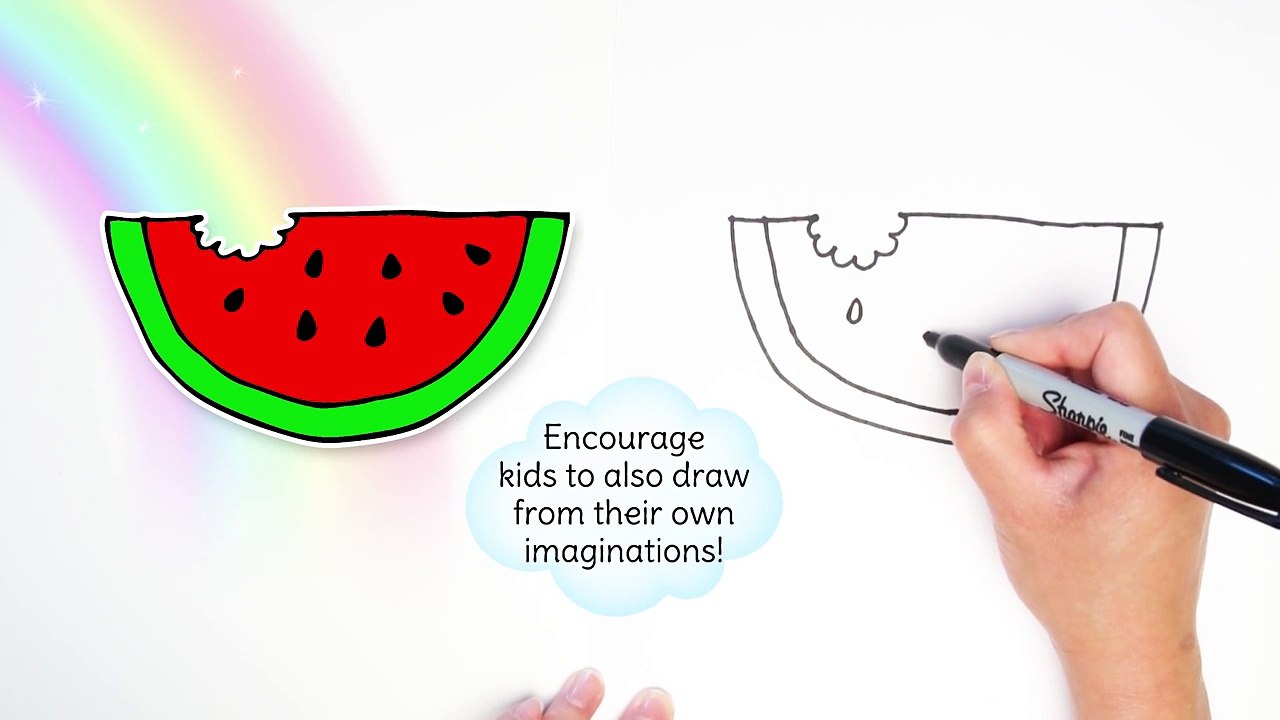 Easy WATERMELON Drawing for Kids