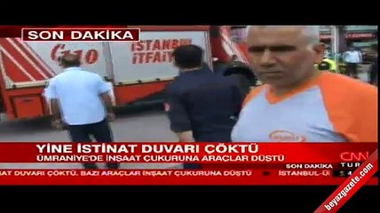 Ümraniye'de İstinat Duvarı Çöktü