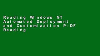 Reading Windows NT Automated Deployment and Customization P-DF Reading