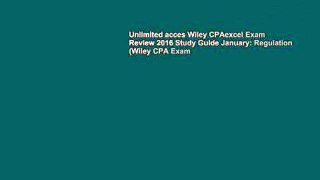 Unlimited acces Wiley CPAexcel Exam Review 2016 Study Guide January: Regulation (Wiley CPA Exam