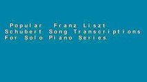 Popular  Franz Liszt Schubert Song Transcriptions For Solo Piano Series I Pf: Ave Maria, Erlkonig