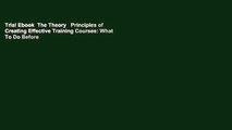 Trial Ebook  The Theory   Principles of Creating Effective Training Courses: What To Do Before