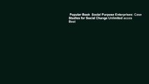 Popular Book  Social Purpose Enterprises: Case Studies for Social Change Unlimited acces Best