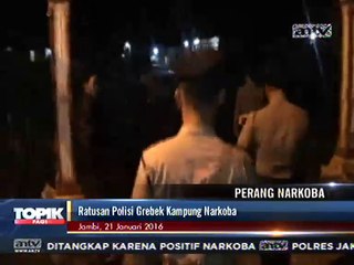 Ratusan Polisi Razia Kampung Narkoba di Jambi