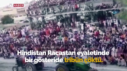 Hindistan'da traktör yarışlarını izleyenlerin bulunduğu tribün çöktü
