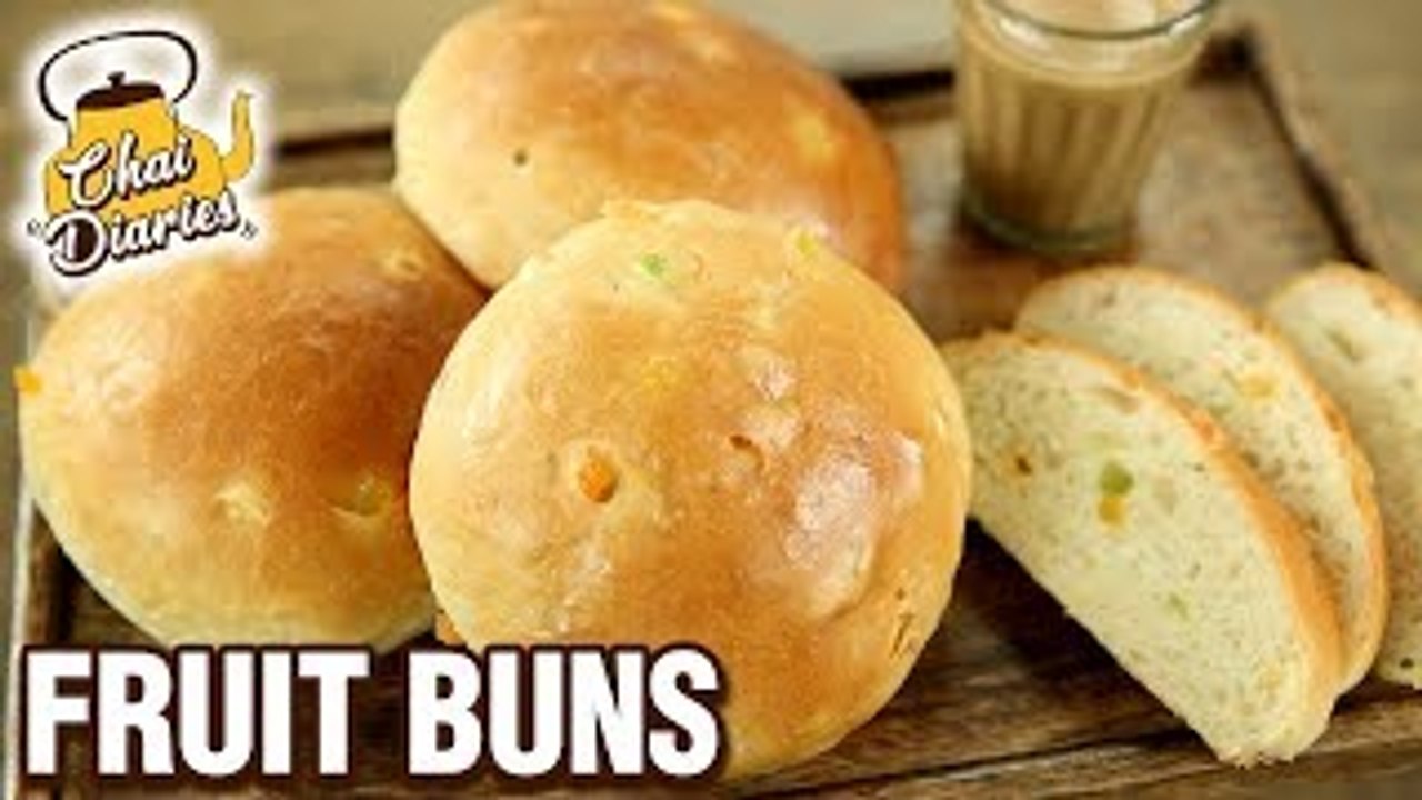 Fruit Buns Recipe - How To Make Tutti Frutti Bu...