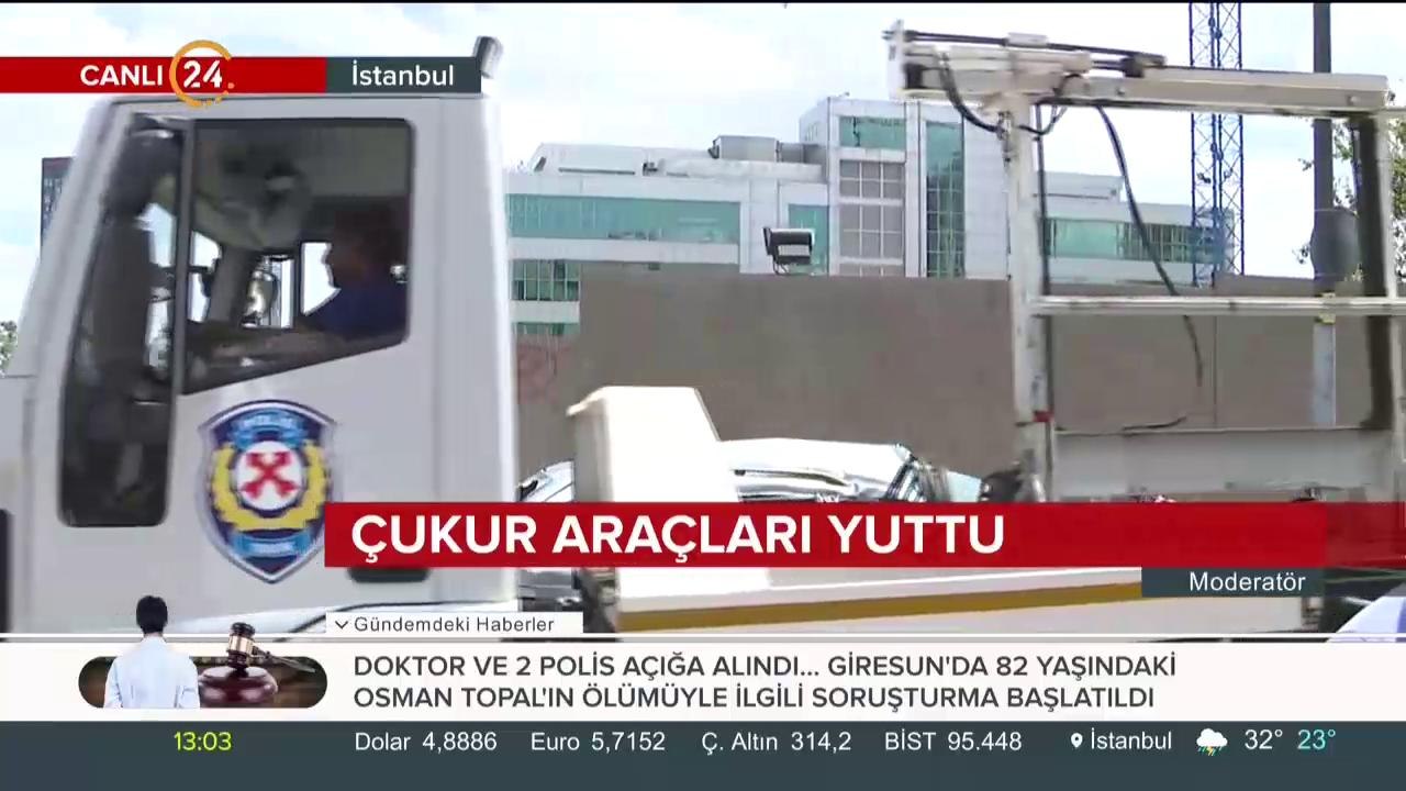 Çukur araçları yuttu