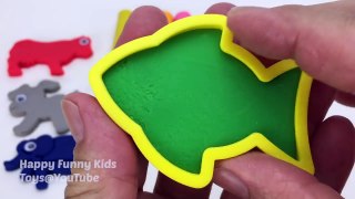 Learn Colors with Play Doh Modelling Dog Elephant Cow Molds Surprise Eggs Twozies Splashli