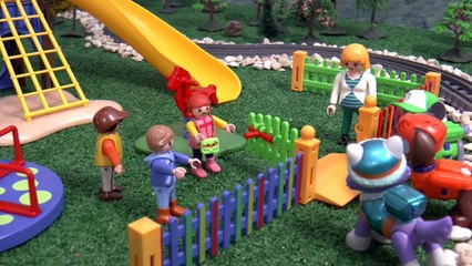 Paw Patrol Rescue Play Doh eggs in PLAYMOBIL Playground Toys | Thomas & Friends Kids Stop