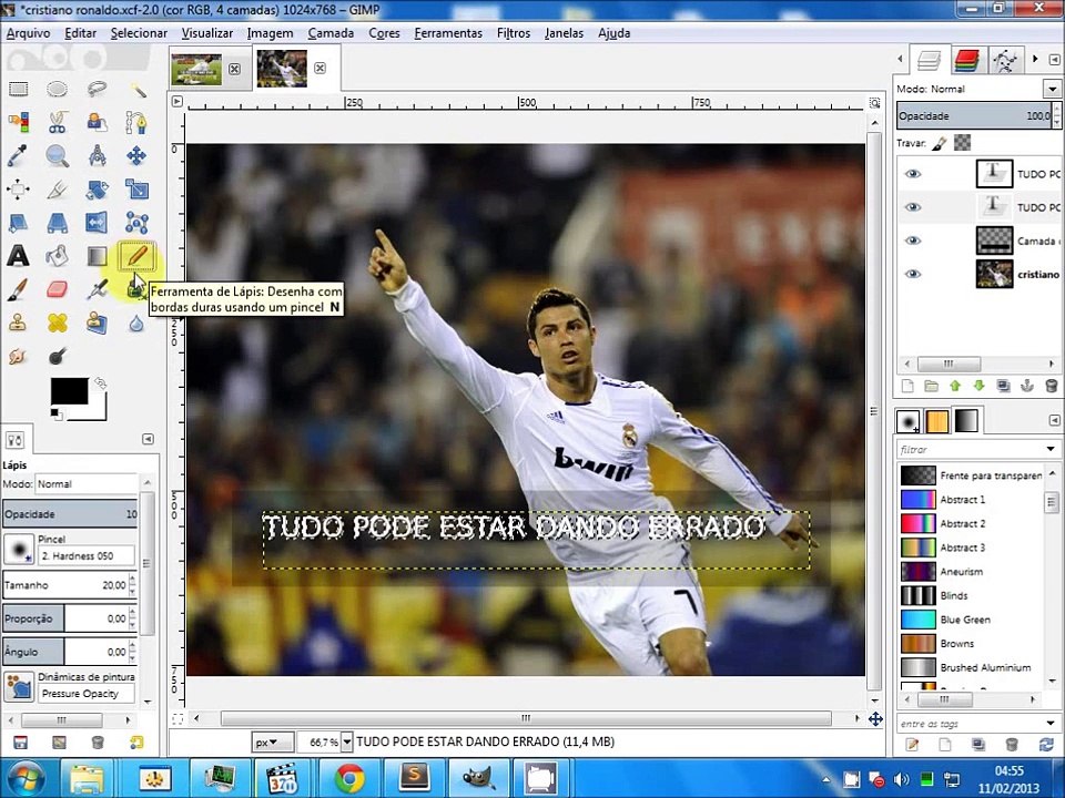 Como criar um texto com borda e fundo para destacar o  texto no GIMP