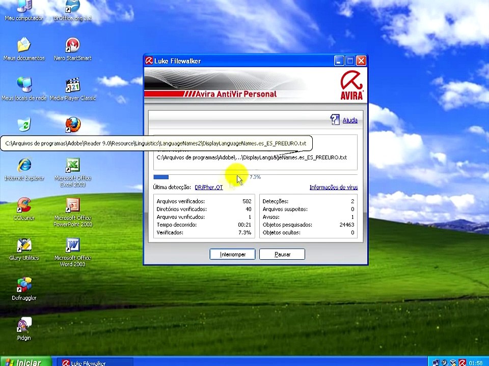 Como passar o Anti-vírus (Avira) no seu computador