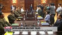 South and North Korean generals to meet again Tuesday at Panmunjom to discuss ways to ease military tensions