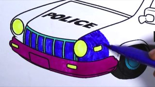How To Draw Police Car Coloring Pages For Kids Youtube Videos For Children