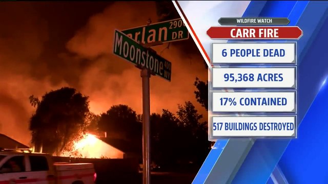 6 Dead as Carr Fire Continues Rips Through Northern California