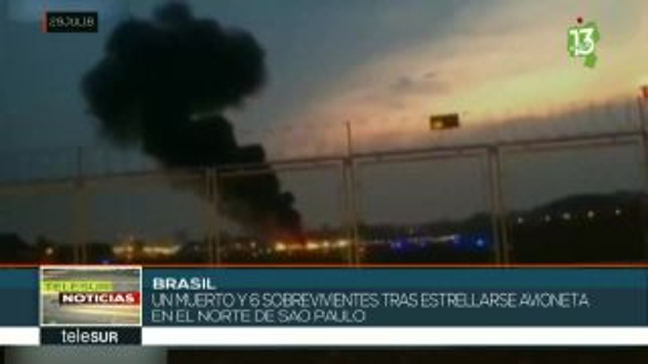 Caída de avioneta en Sao Paulo deja un muerto y seis sobrevivientes