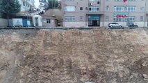 İstanbul Sancaktepe'de Duvarı Çöken Okuldaki Son Durum Havadan Görüntülendi