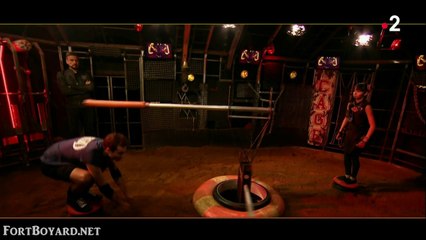 Fort Boyard 2018 :  Hugo Clément dans la Double faucheuse face à Maï-Linh (21 juillet 2018)