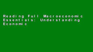Reading Full Macroeconomic Essentials: Understanding Economics in the News (The MIT Press) P-DF