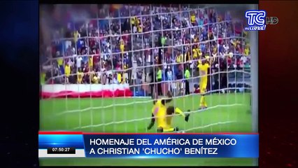 Homenaje del América de México a Christian ‘Chucho’ Benítez