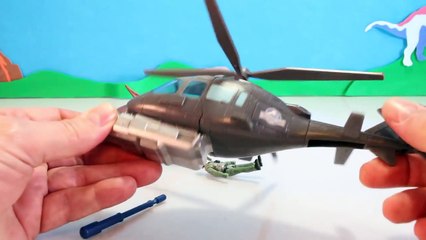 JURASSIC WORLD TOYS Pteranodon vs Helicopter FLYING DINOSAURS Videos for Kids Toy Review