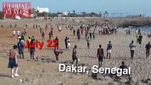 Teens show their passion for soccer on a beach in Dakar, Senegal. Russia 2018 was Senegal's second #theWorldCup appearance; their first was in South Korea-Japa