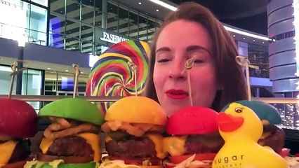 60 Oz. Cocktails and Rainbow Sliders: THE SUGAR FACTORY in VEGAS