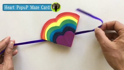 Rainbow Heart Maze Popup Card - DIY Tutorial | Scrapbook - 849