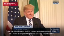 Trump Praises Italy's Tough Stance on Immigration During Joint Press Conference With Giuseppe Conte