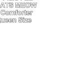 Reversible Plaid FELINE KITTY CATS MEOW Girls Blue Comforter Set 4pc Queen Size