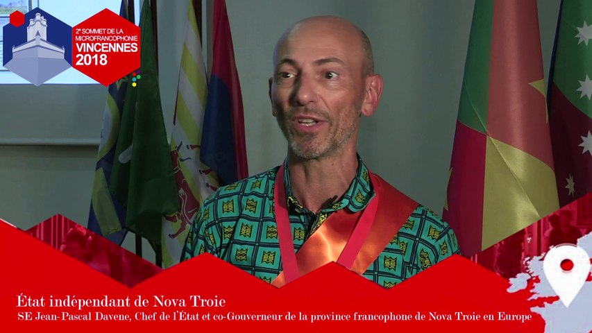 Interview du Chef de l'État de Nova Troie - 2e Sommet des micronations francophones, Vincennes 2018