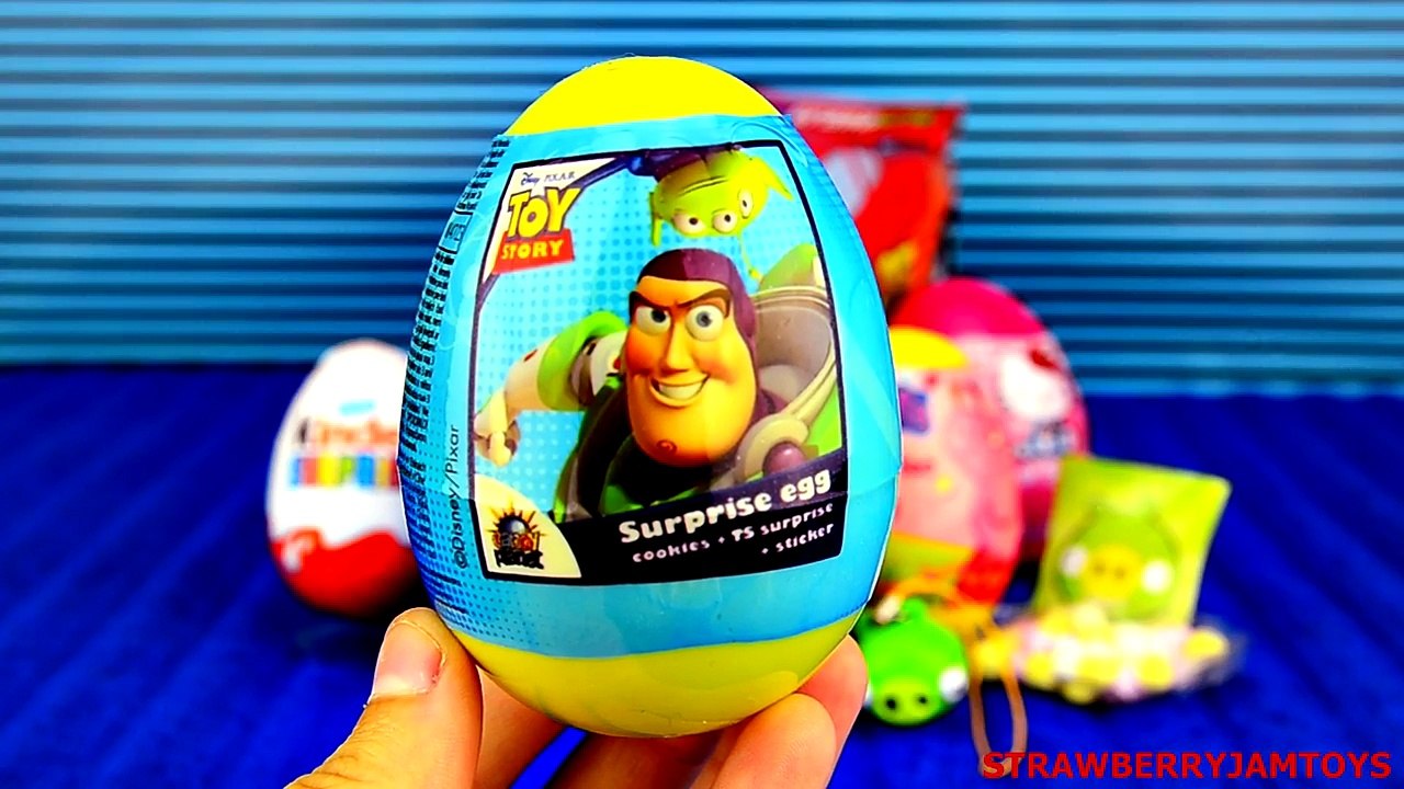 Lightening McQueen Egg Unboxing! Angry Birds Peppa Pig Kinder Surprise Hello Kitty Thomas