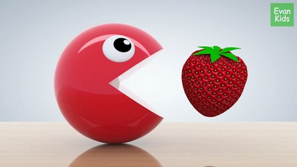 Learning Fruits Name with 3D Pacman EvanKids