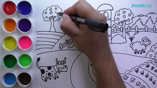 Dibuja y Colorea Granja Dibujos Para Niños Learn Colors / FunKeep