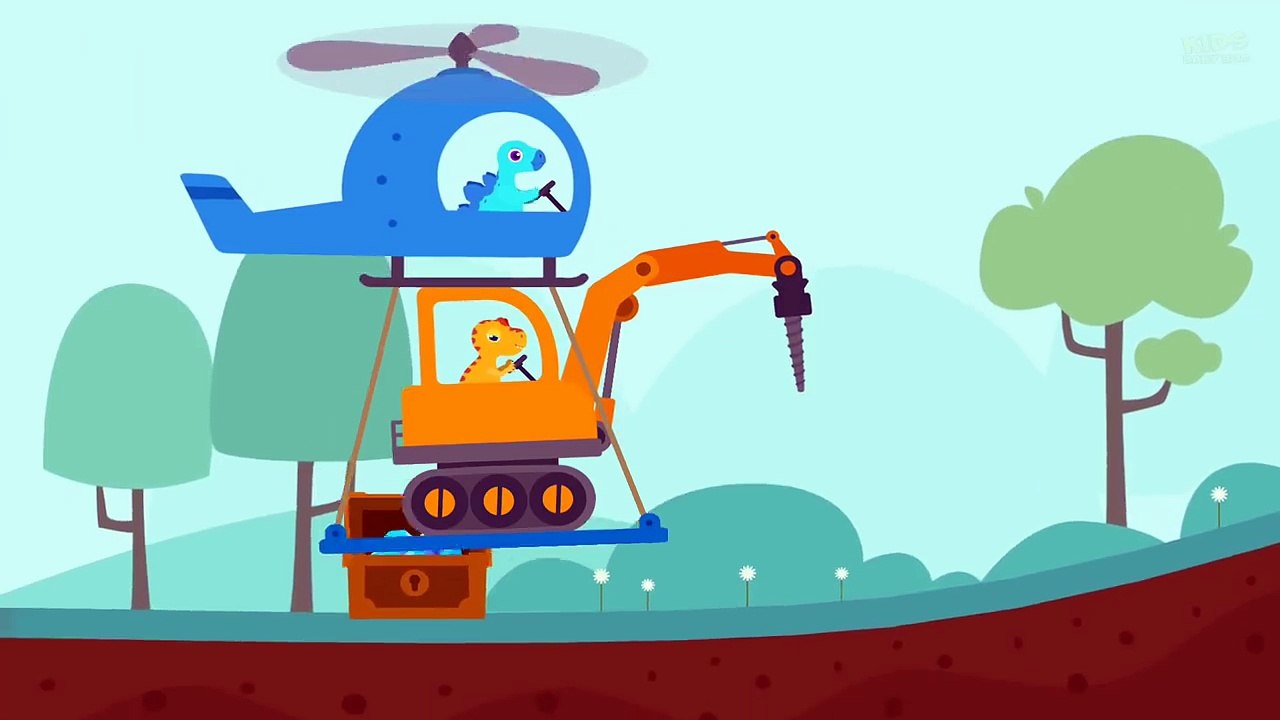 DINOSAUR DIGGER Play Kids MACHINES Cartoon Games