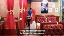 'Ruby' the tireless robot waitress, attracts customers in Dubai