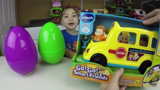 Fun V Tech Learning Wheels School Bus and Fisher Price Laugh & Learn Cars Surprise Egg