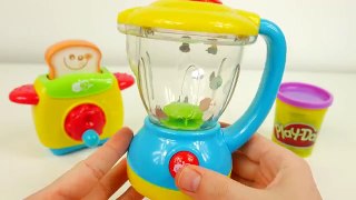 Blender and Toaster Kitchen Toy Appliances and Play Doh Breakfast for Kids