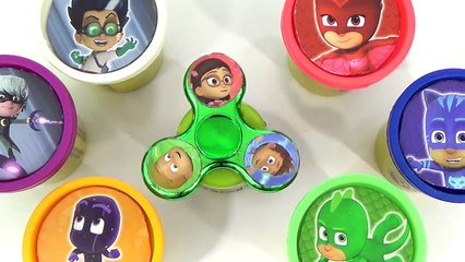 Pj Masks Play Doh Fidget Spinners Game with Catboy, Owlette & Gekko