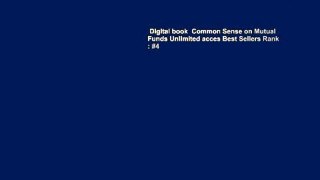 Digital book  Common Sense on Mutual Funds Unlimited acces Best Sellers Rank : #4