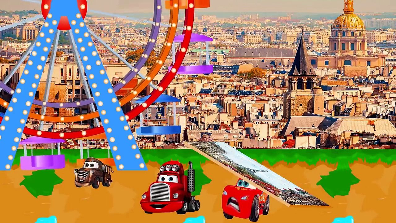 Funny Red Cartoon Car Received Gift from Friends