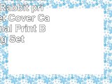 Enjoylife Reversible 3 Pieces Rabbit princess Duvet Cover Cartoon Animal Print Bedding Set