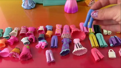Disney Princess Magic Clip Dolls Ariel Cinderella Rapunzel Belle Dress Up Polly Pocket Dol