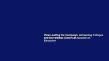 View Leading the Campaign: Advancing Colleges and Universities (American Council on Education