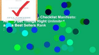 EBOOK Reader The Checklist Manifesto: How to Get Things Right Unlimited acces Best Sellers Rank :