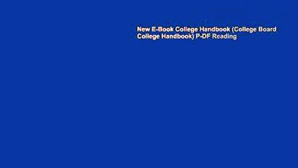 New E-Book College Handbook (College Board College Handbook) P-DF Reading