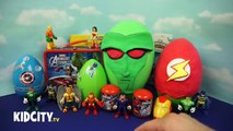 SuperHero Play doh Surprise Eggs with Imaginext Batman Toys, Spiderman and Avengers Toys b
