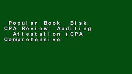 Popular Book  Bisk CPA Review: Auditing   Attestation (CPA Comprehensive Exam Review. Auditing
