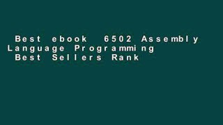 Best ebook  6502 Assembly Language Programming  Best Sellers Rank : #1